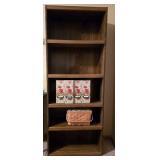 Large Wooden Bookshelf with Five Shelves - contents on shelves not inc