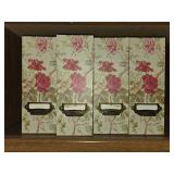 Set of Floral Magazine/Document Holders and 2 Decorative Tissue Box Covers