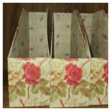 Set of Floral Magazine/Document Holders and 2 Decorative Tissue Box Covers