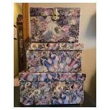 Set of Floral and Vintage Design Decorative Storage Boxes
