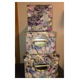 Set of Floral and Vintage Design Decorative Storage Boxes