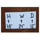 Wooden Bookshelf with Carved Details -shelf contents not inc