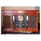 Victrola Wooden Music Center with Recordable CD Player and Turntable