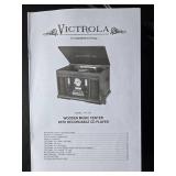 Victrola Wooden Music Center with Recordable CD Player and Turntable