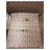 Wicker Patio Furniture Set with Glass Tabletop