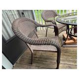 Wicker Patio Furniture Set with Glass Tabletop
