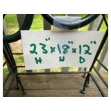 Set of Nesting Metal and Wicker Tables