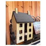 Decorative Wrought Iron Shelf with Country Decor Items