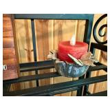 Decorative Wrought Iron Shelf with Country Decor Items