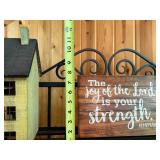 Decorative Wrought Iron Shelf with Country Decor Items