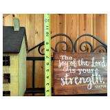 Decorative Wrought Iron Shelf with Country Decor Items