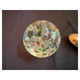 Collection of Glass Art Paperweights and Decorative Heart Figurine