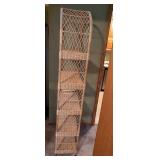 Tall Rattan Wicker Shelf Unit with Arched Top