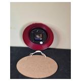 Decorative Set with Floral Design Lamp, Wall Art, and Clock