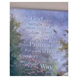 Decorative Set with Floral Design Lamp, Wall Art, and Clock