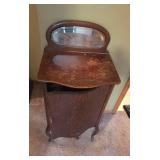 Antique Wooden Sheet Music Cabinet with Mirror
