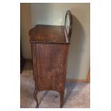 Antique Wooden Sheet Music Cabinet with Mirror