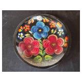 Vintage Mexican Painted Plate Set & Carved Elephant Sculpture