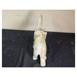 Vintage Mexican Painted Plate Set & Carved Elephant Sculpture