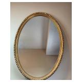 Vintage Oval Mirror with Ornate Gold Tone Frame