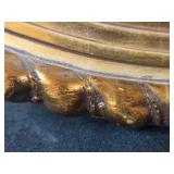 Vintage Oval Mirror with Ornate Gold Tone Frame