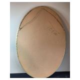 Vintage Oval Mirror with Ornate Gold Tone Frame