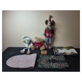 Holiday Decor and Toys Collection Including Floral Standing Moose