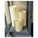 Decorative Grey Lantern with LED Candles