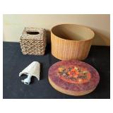 Assorted Home Goods Collection Including Pfaltzgraff Decorative Plate, Card Shuffler, and More