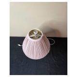 Floral Table Lamp with Pink Pleated Shade
