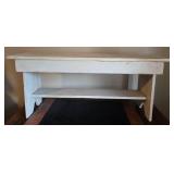 Wooden Bench with Floral Design