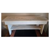Wooden Bench with Floral Design