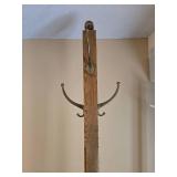 Set of Wooden Coat Racks - Oak and White Finish