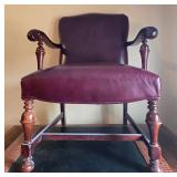 Leather Armchair with Wooden Frame