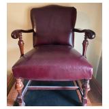 Leather Armchair with Wooden Frame