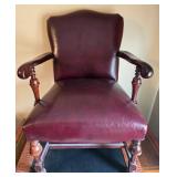 Leather Armchair with Wooden Frame