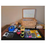 Large Collection of Sewing Supplies with Wicker Basket