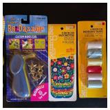 Large Collection of Sewing Supplies with Wicker Basket