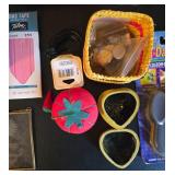 Large Collection of Sewing Supplies with Wicker Basket