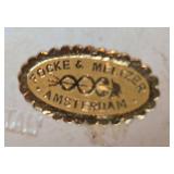 Set of Vintage Decor with Focke & Meltzer Figurine and Gold Dish