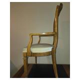Vintage Wooden Armchair with Caned Backrest