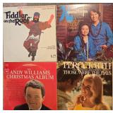 Collection of Vintage Vinyl Records Including Barbra Streisand and Andy Williams