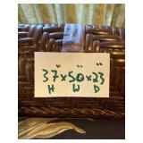 Wicker Loveseat with Floral Cushions