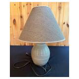 Table Lamp with Textured Shade and Ceramic Base