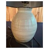 Table Lamp with Textured Shade and Ceramic Base