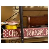 Decorative Shelf with Assorted Kitchen Items