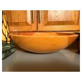 Set of Decorative Bowls and Stained Glass Rooster Lamp