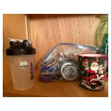 Mixed Lot of Nutcracker Figures, Kitchen Glassware, and Small Appliances