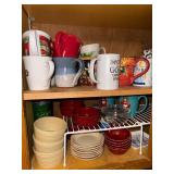 Assorted Collection of Mugs, Bowls, and Plates