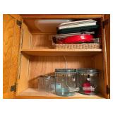 Kitchenware Set with Baking Trays, Glass Canisters, and Strainer